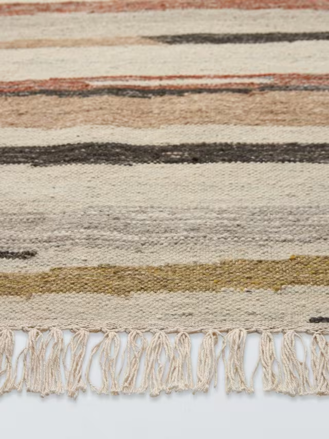 John Lewis Abstract Stripe Wool Rich Rug, Multi, L180 x W120cm