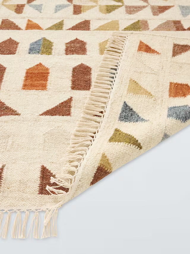 John Lewis Treble Flatweave Wool Rich Rug, Natural, L180 x W120cm