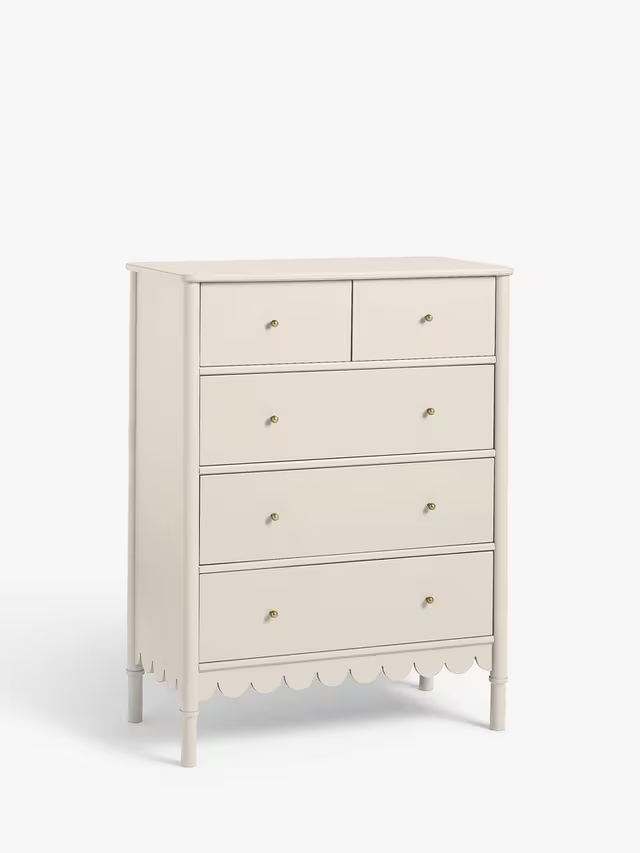John Lewis Hem 5 Drawer Chest Greige