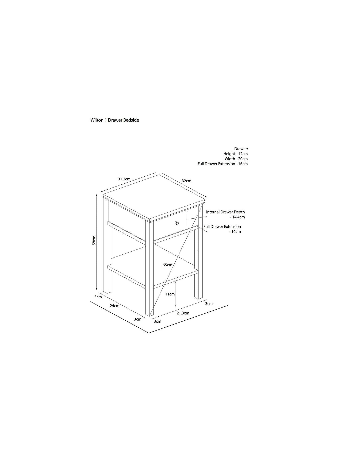 John Lewis Wilton Bedside Table Natural