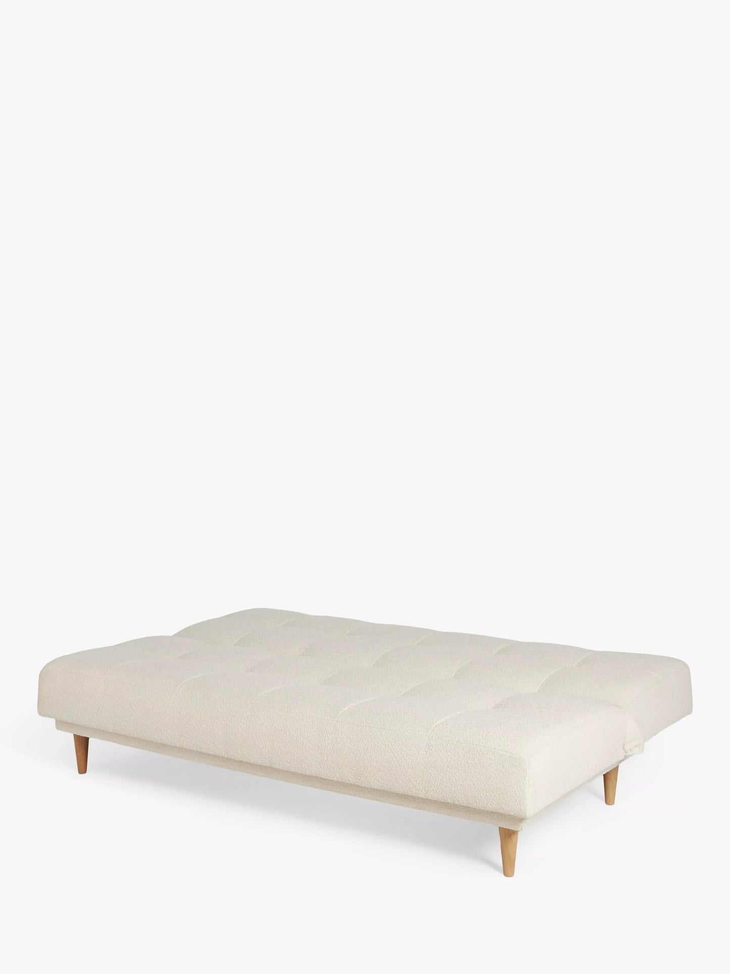John Lewis Linear Medium 2 Seater Sofa Bed, Light Leg, Cream Boucle