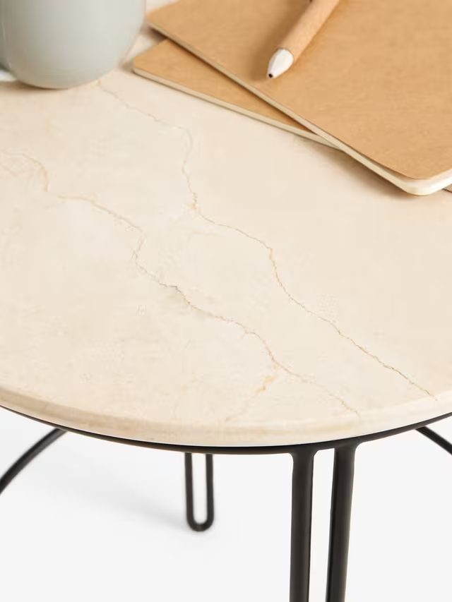 John Lewis Pin Side Table, Natural/Black