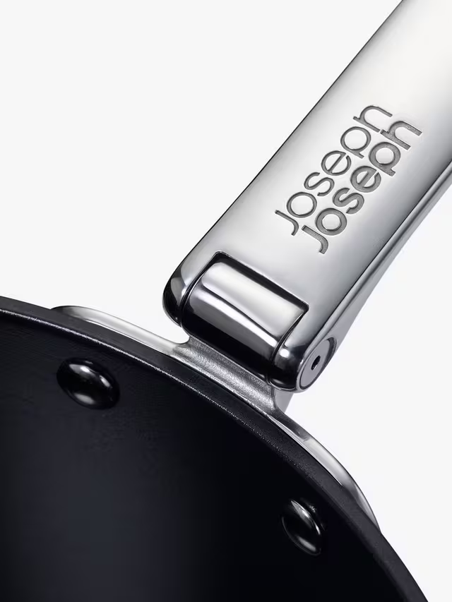 Joseph Joseph Space Folding Handle Aluminium Non-Stick Saucepan & Accessories Set, 3 Piece, Navy