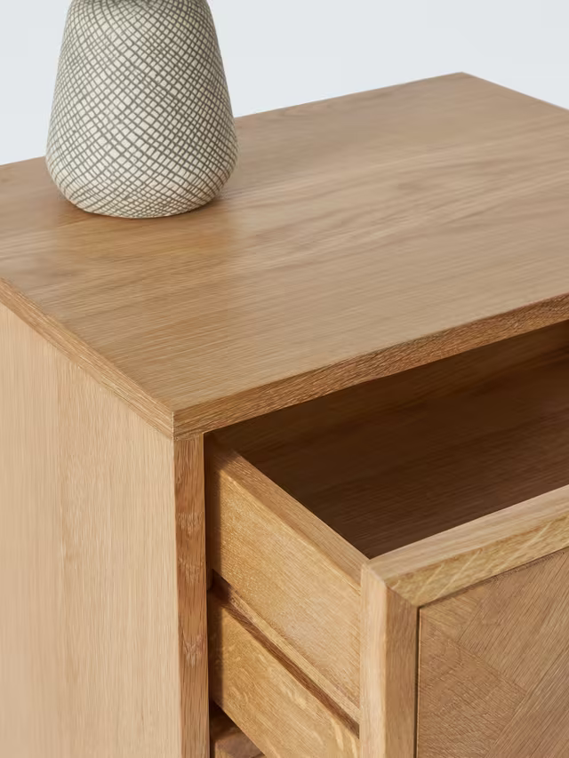 John Lewis Estate 2 Drawer Bedside Table, Natural