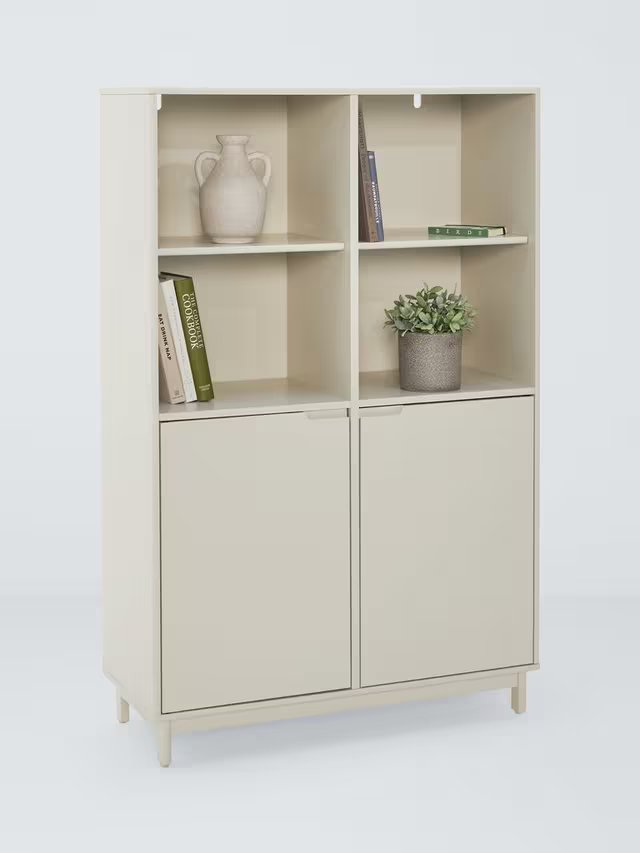 John Lewis Format Wide Bookcase, Greige