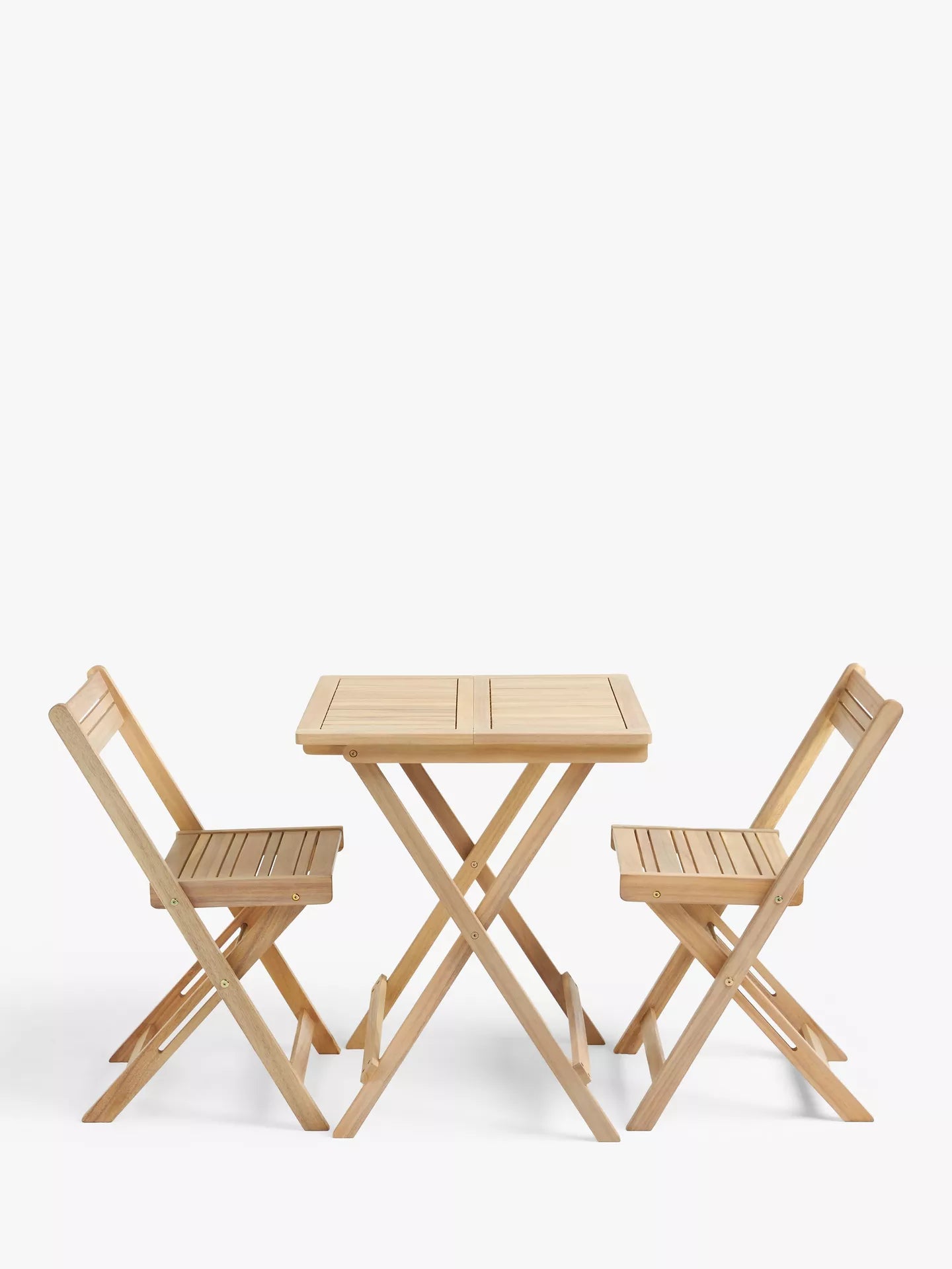 John Lewis Acacia Wood Foldable 2-Seater Garden Bistro Table Natural