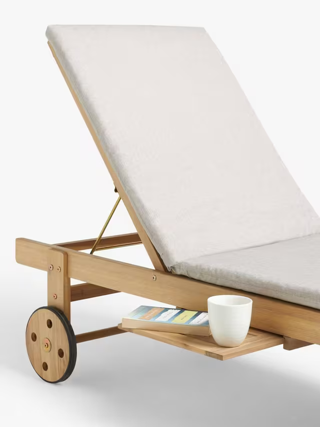 John Lewis Wood Sun Lounger Acacia Natural