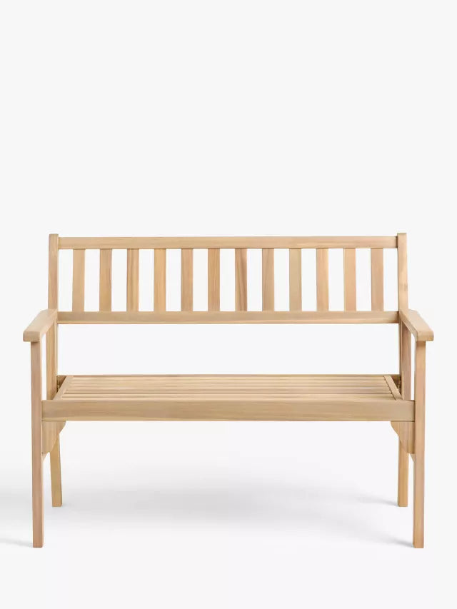 John Lewis Acacia Wood Foldable 2-Seater Garden Bench, Natural