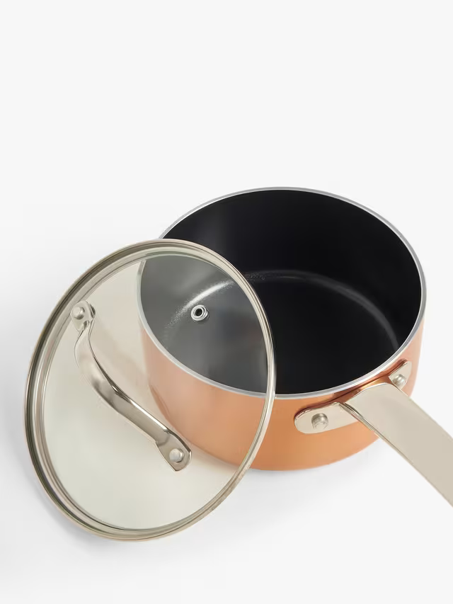 John Lewis Aluminium Non-Stick Pan Set, 5 Piece, Copper