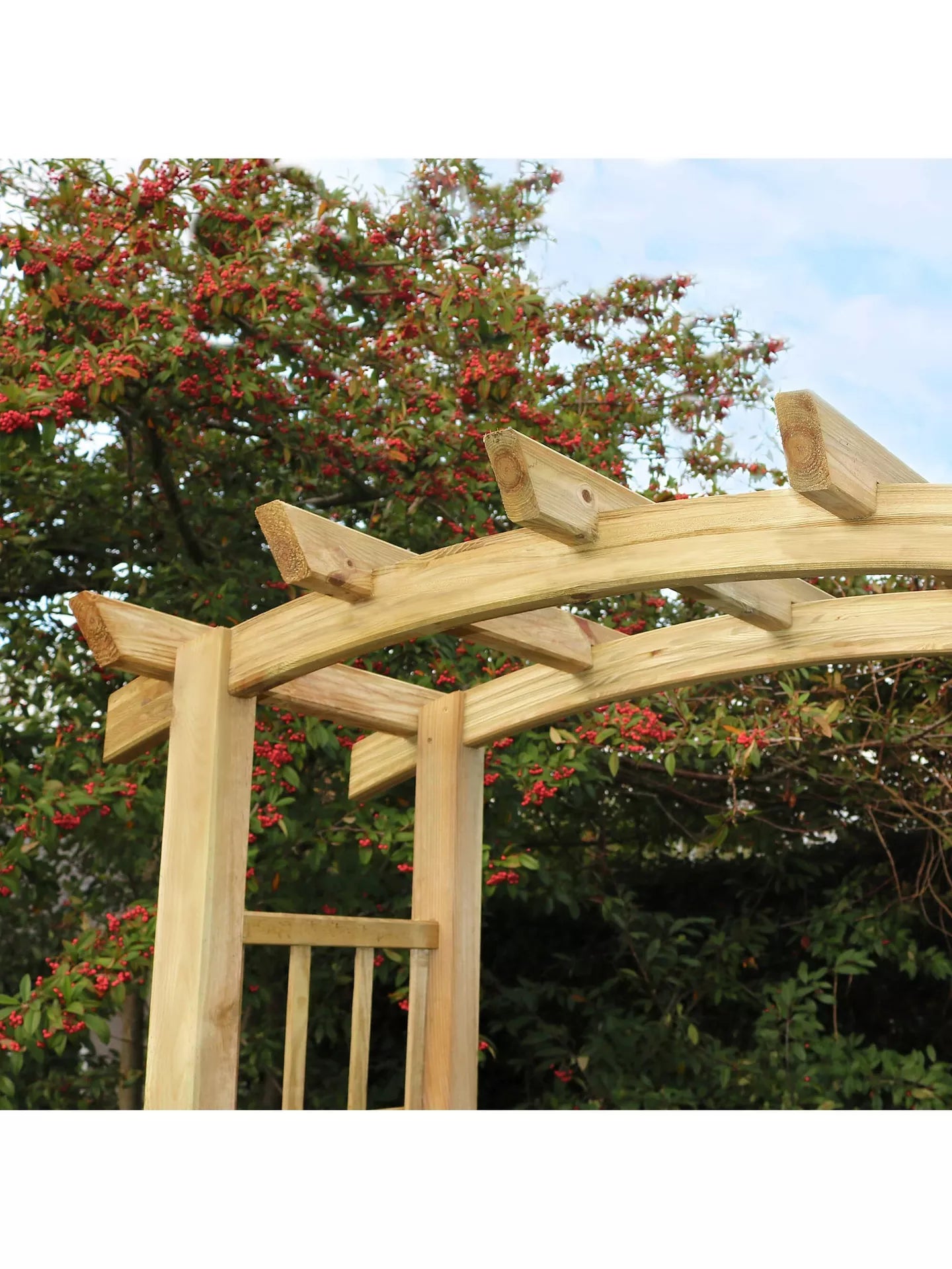 Zest Moonlight Wooden Garden Arch Natural