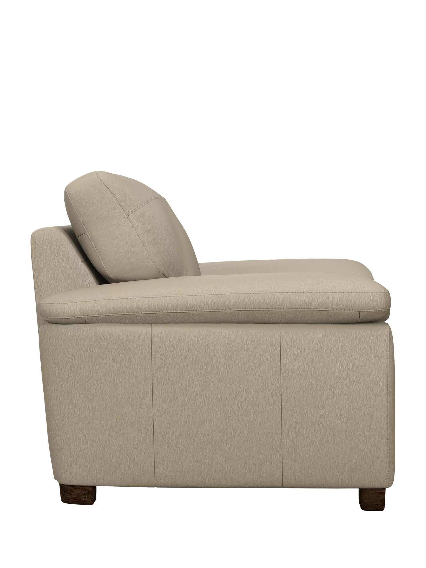 John Lewis Camden Leather Armchair, Dark Leg, Nature Putty