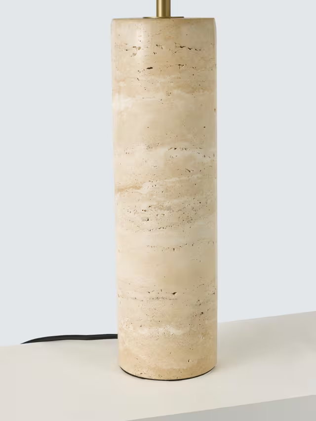 John Lewis Travertine Column Table Lamp, Brass list