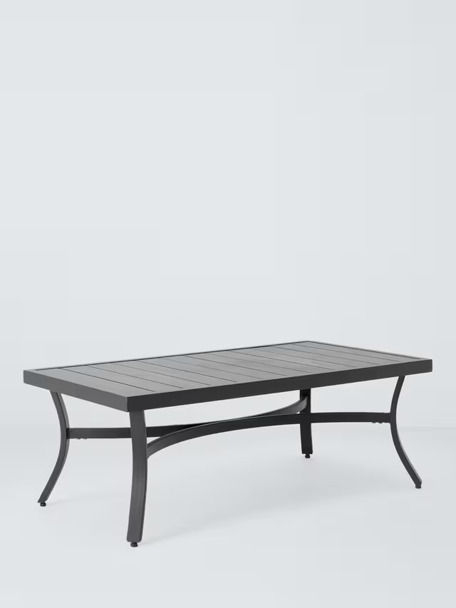 John Lewis Marlow Aluminium 4 Seater Garden Lounge Set, Black/Grey