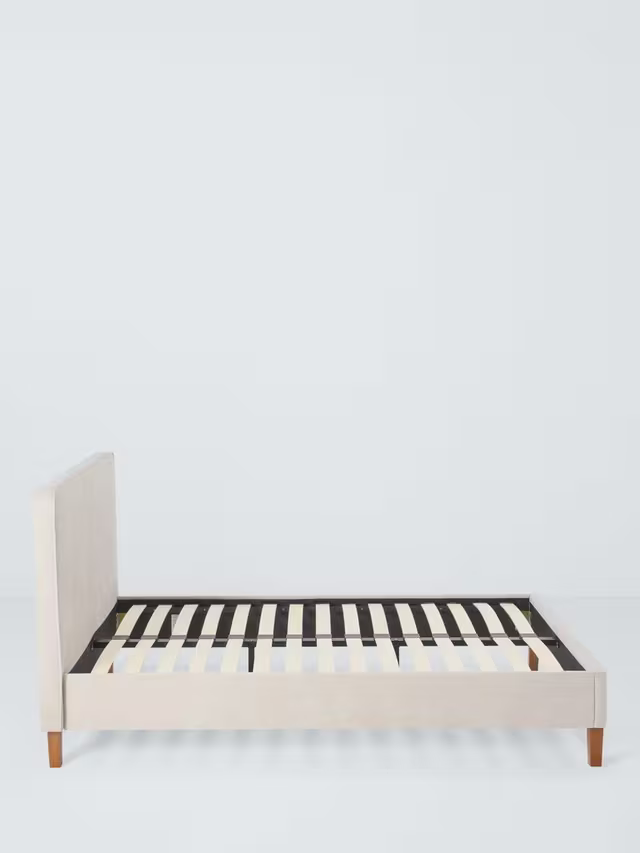 John Lewis Clyde Upholstered Bed Frame, Double, Brushed Weave Beige