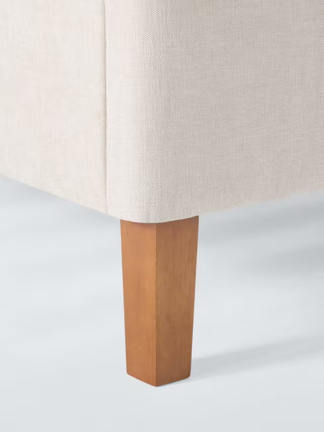 John Lewis Clyde Upholstered Bed Frame, Double, Brushed Weave Beige