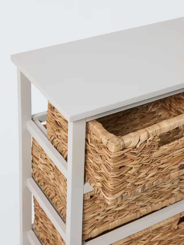 John Lewis Pine and Bulrush 5 Drawer Storage Unit, Linen