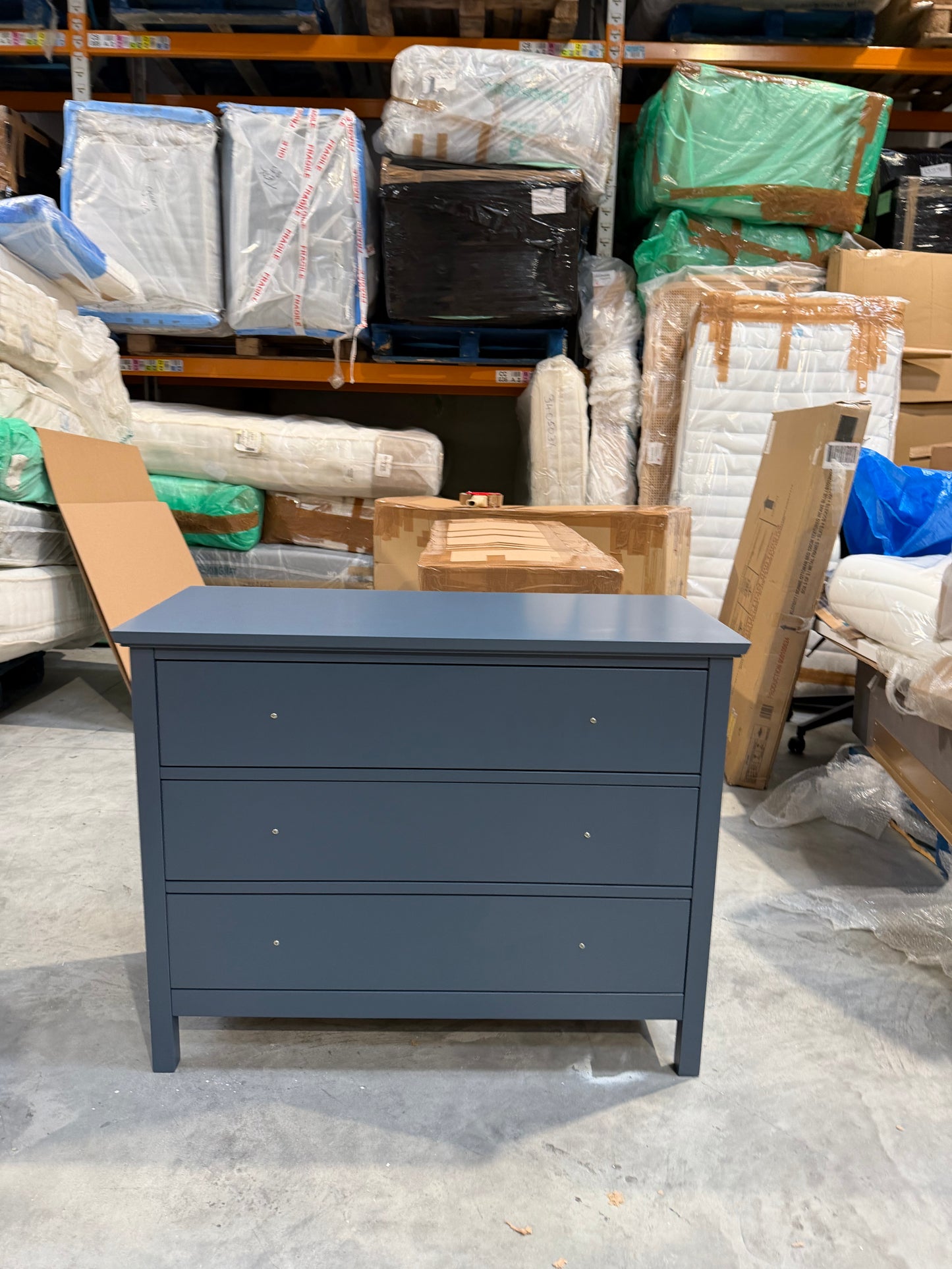 John Lewis Wilton 3 Drawer Chest, Denim Blue