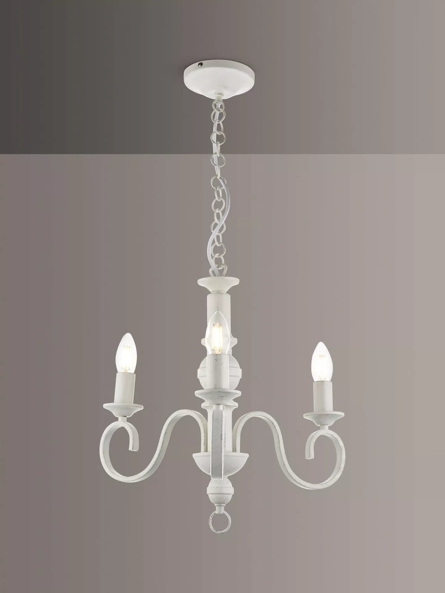 John Lewis Carlita 3 Arm Ceiling Light, White