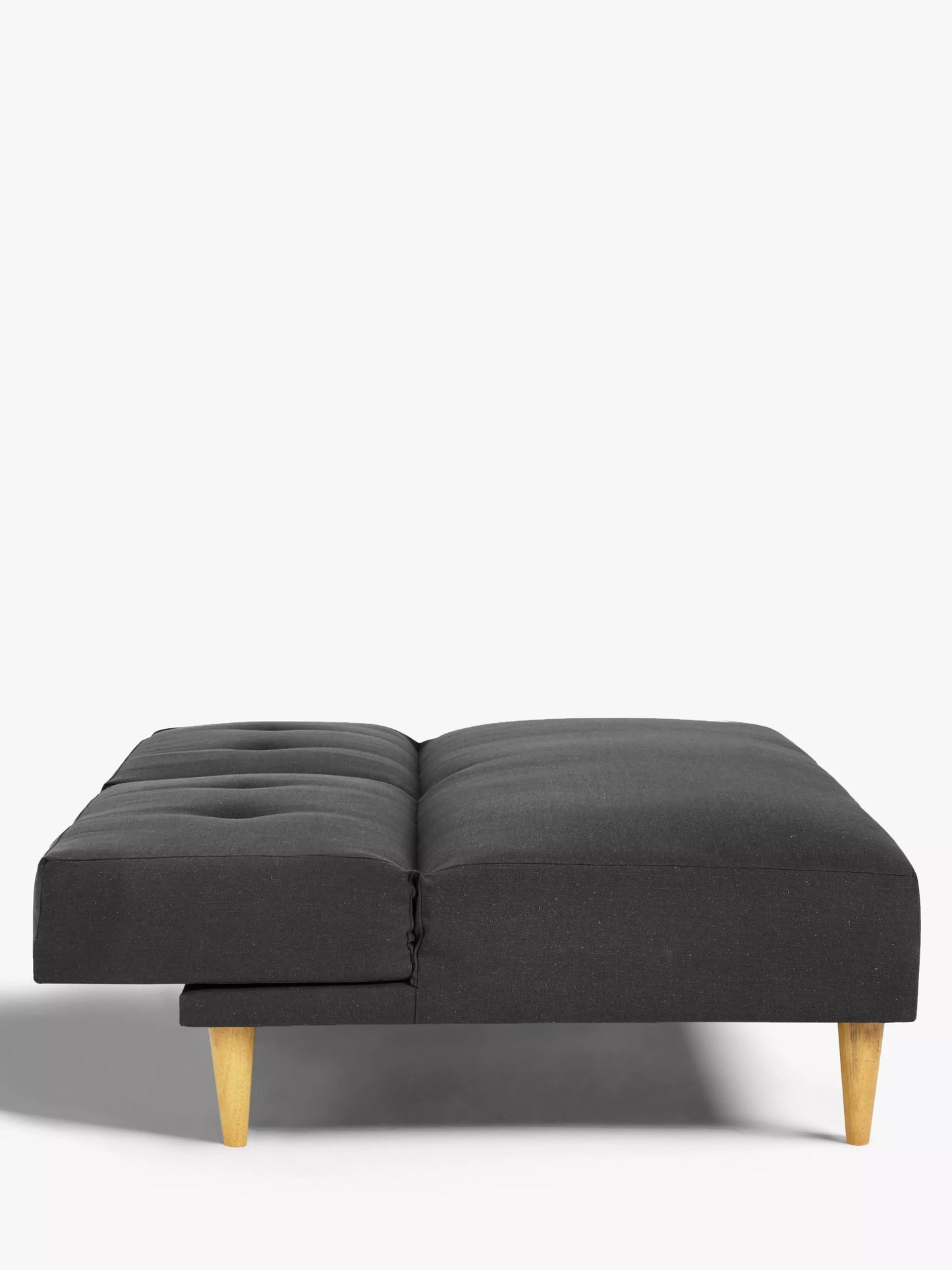 John Lewis Clapton Fixed Back Small Sofa Bed, Light Leg, Fraser Steel