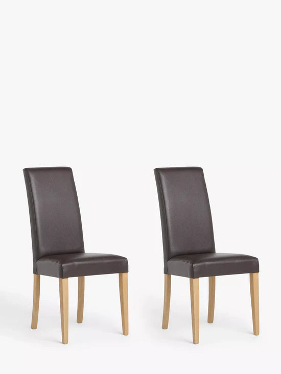 John Lewis Dining Chairs Slender Faux Leather Set of 2