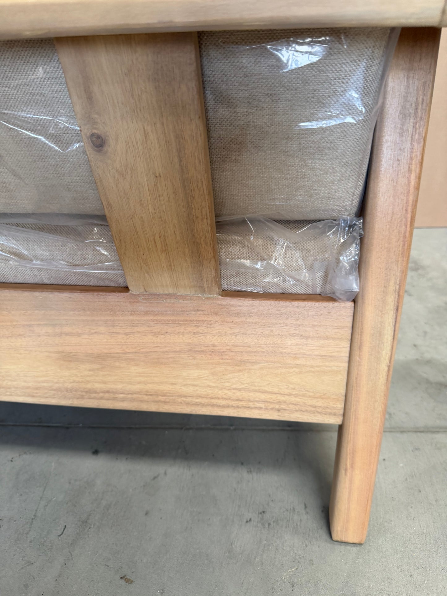 John Lewis Woven Rattan Panel Acacia Wood Garden Lounge Chair, Natural