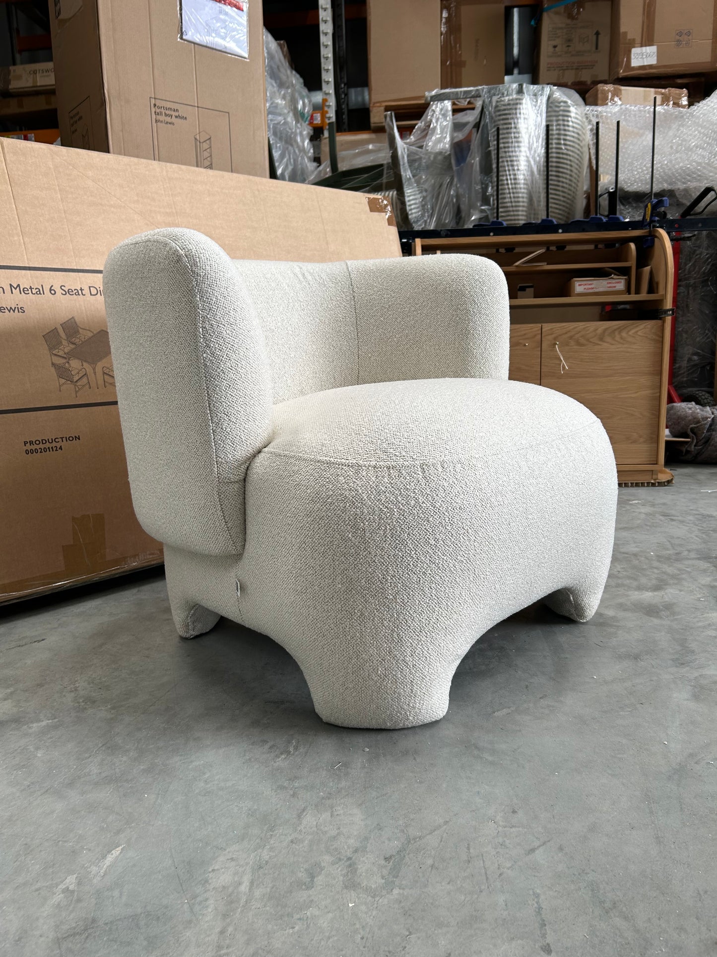 John Lewis Elephant Armchair, Natural Boucle