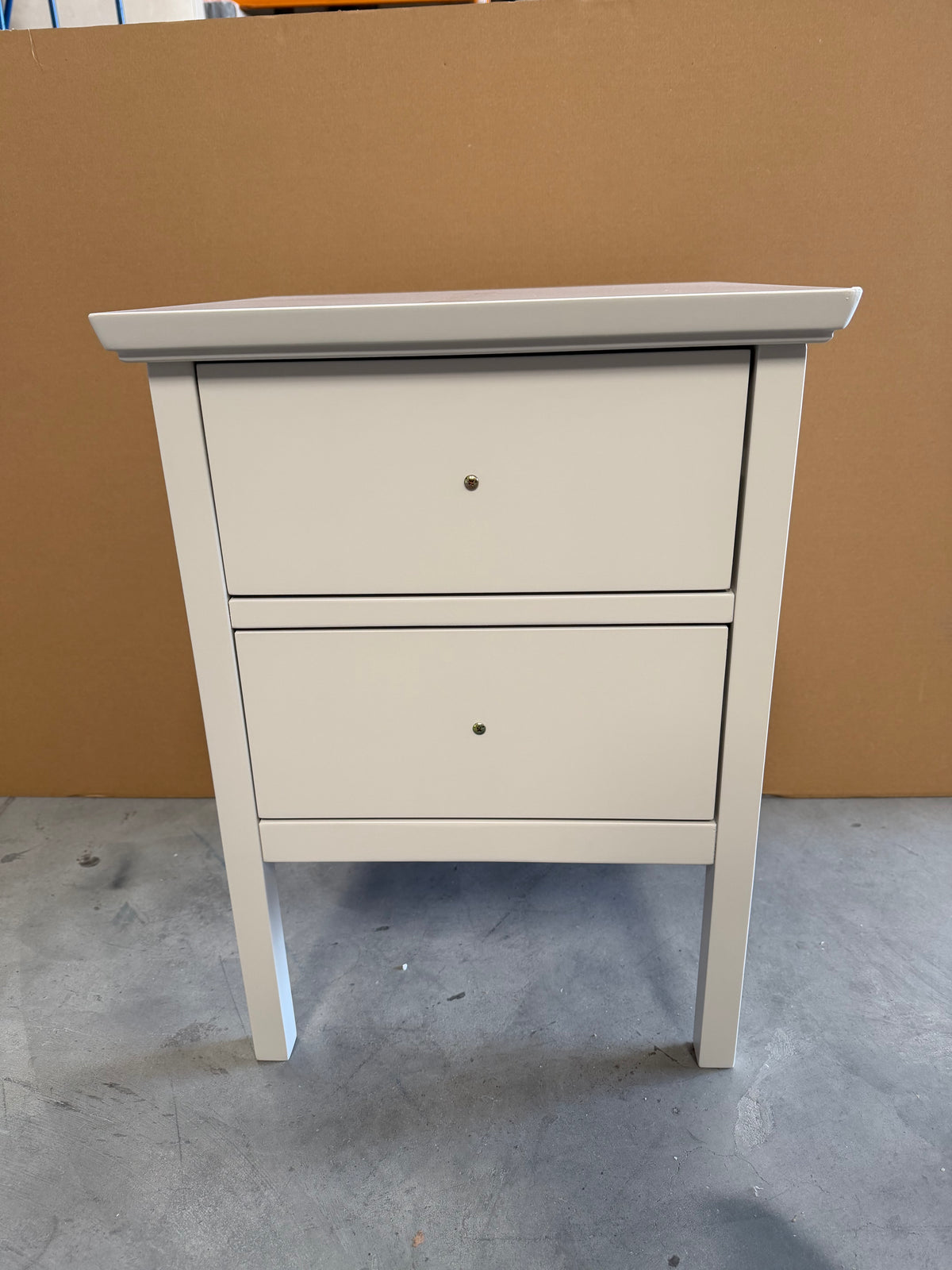 John Lewis Bedside Wilton 2 Drawer Storage Cabinet, Linen
