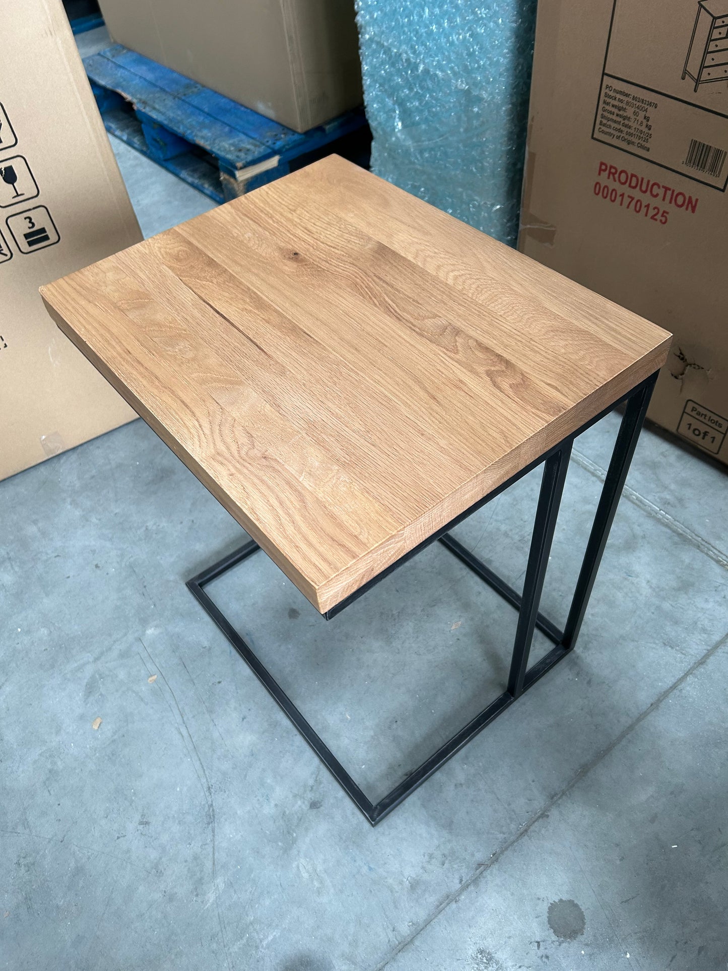 John Lewis Calia Wide Sofa Side Table, Solid Oak