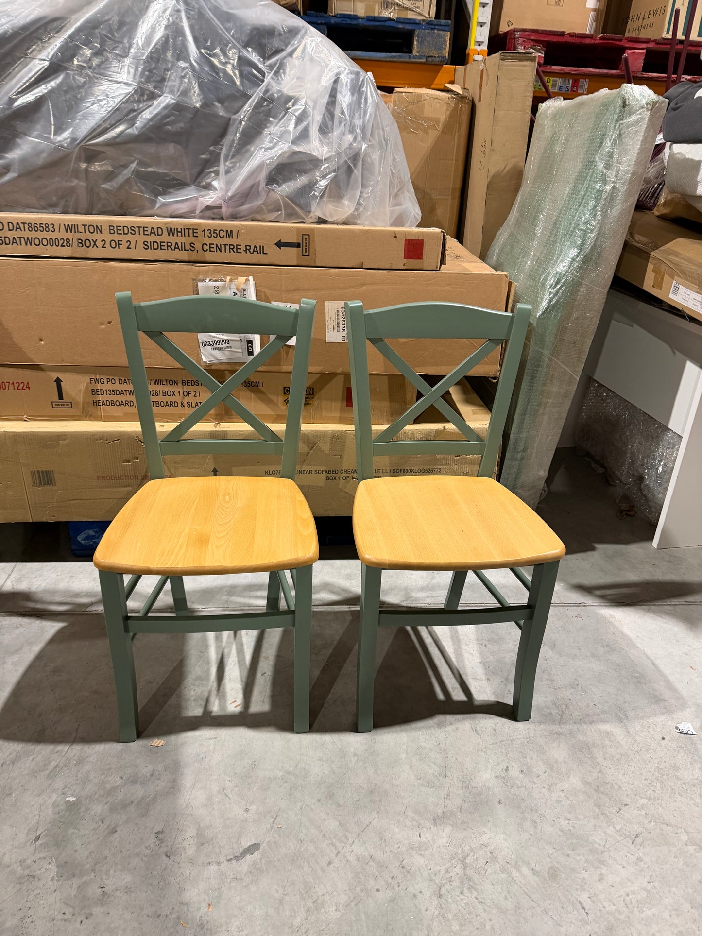 John Lewis Clayton Beech Wood Dining Chairs, Set of 2