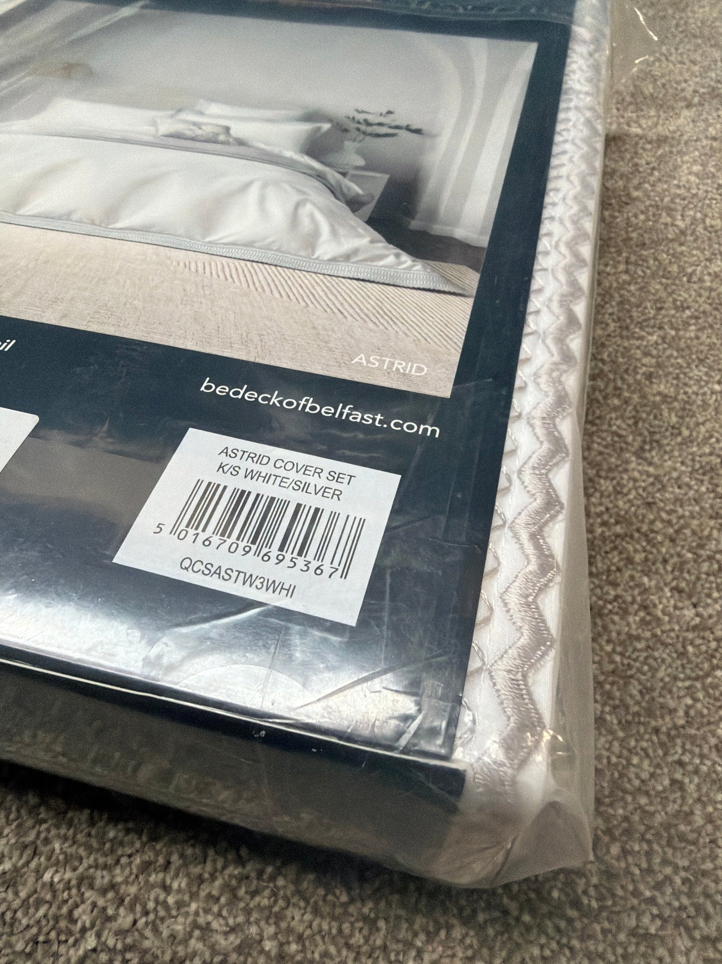 Bedeck of Belfast Astrid Cotton Percale King Duvet Cover White/Multi