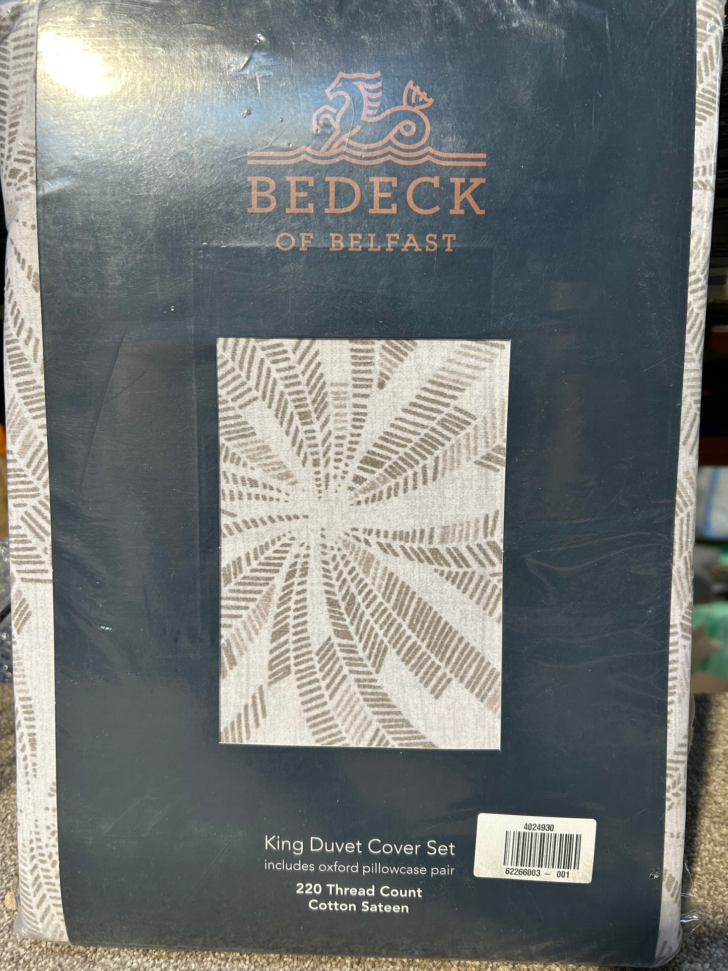 Bedeck of Belfast Cora King Duvet Cover, Light Grey
