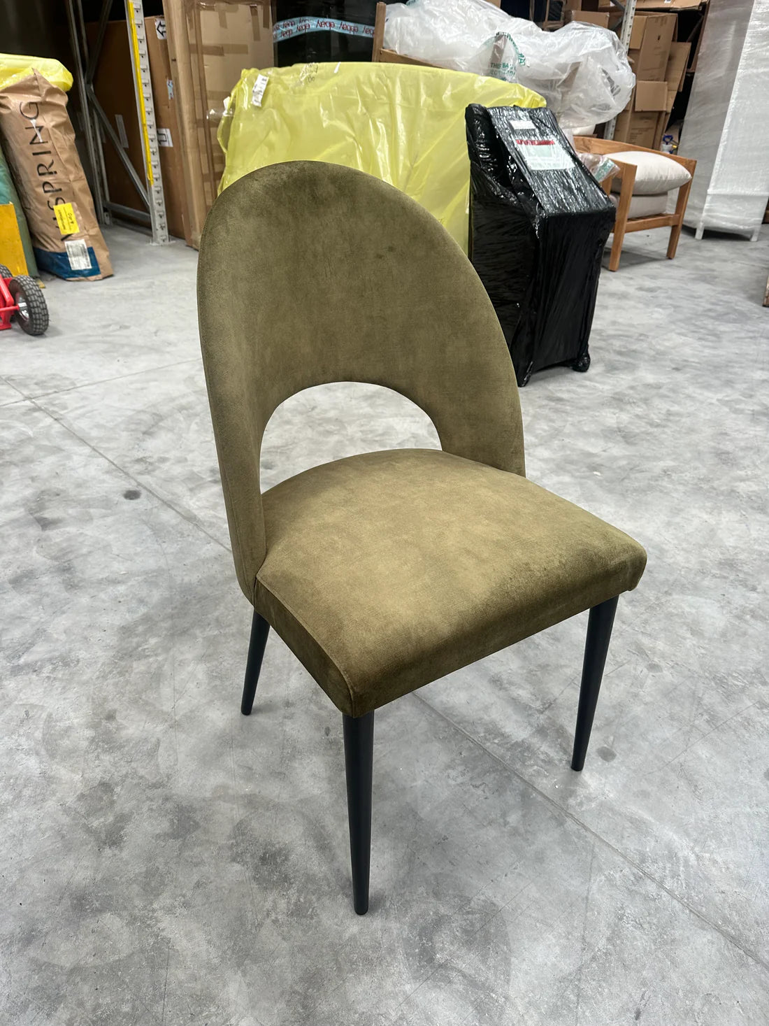 John Lewis Moritz II Olive Green Velvet Dining Chair