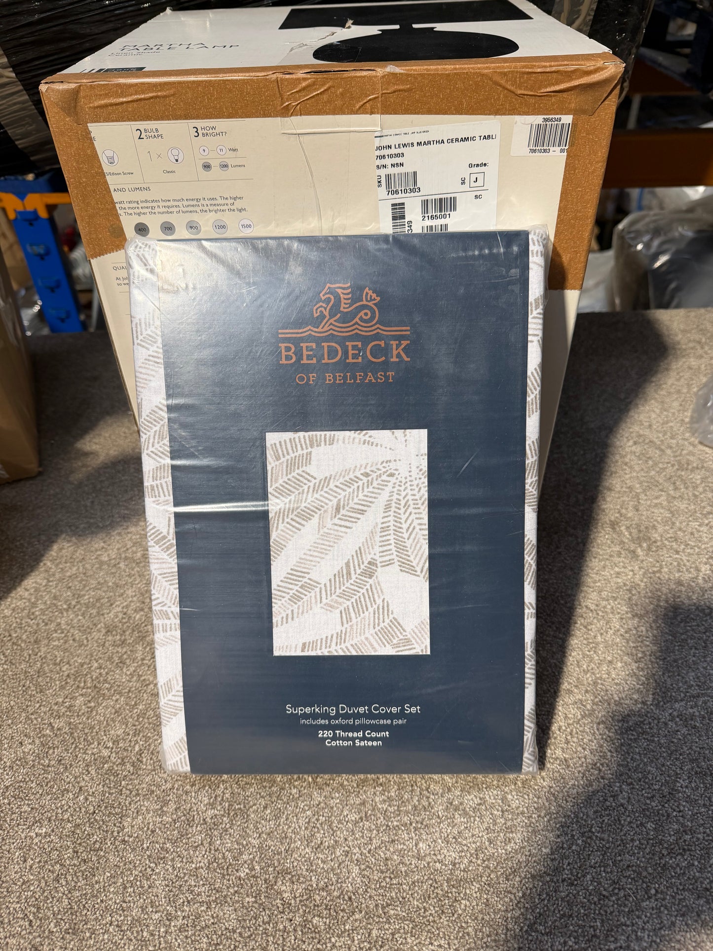 Bedeck of Belfast Cora Super King Duvet Cover, Light Grey