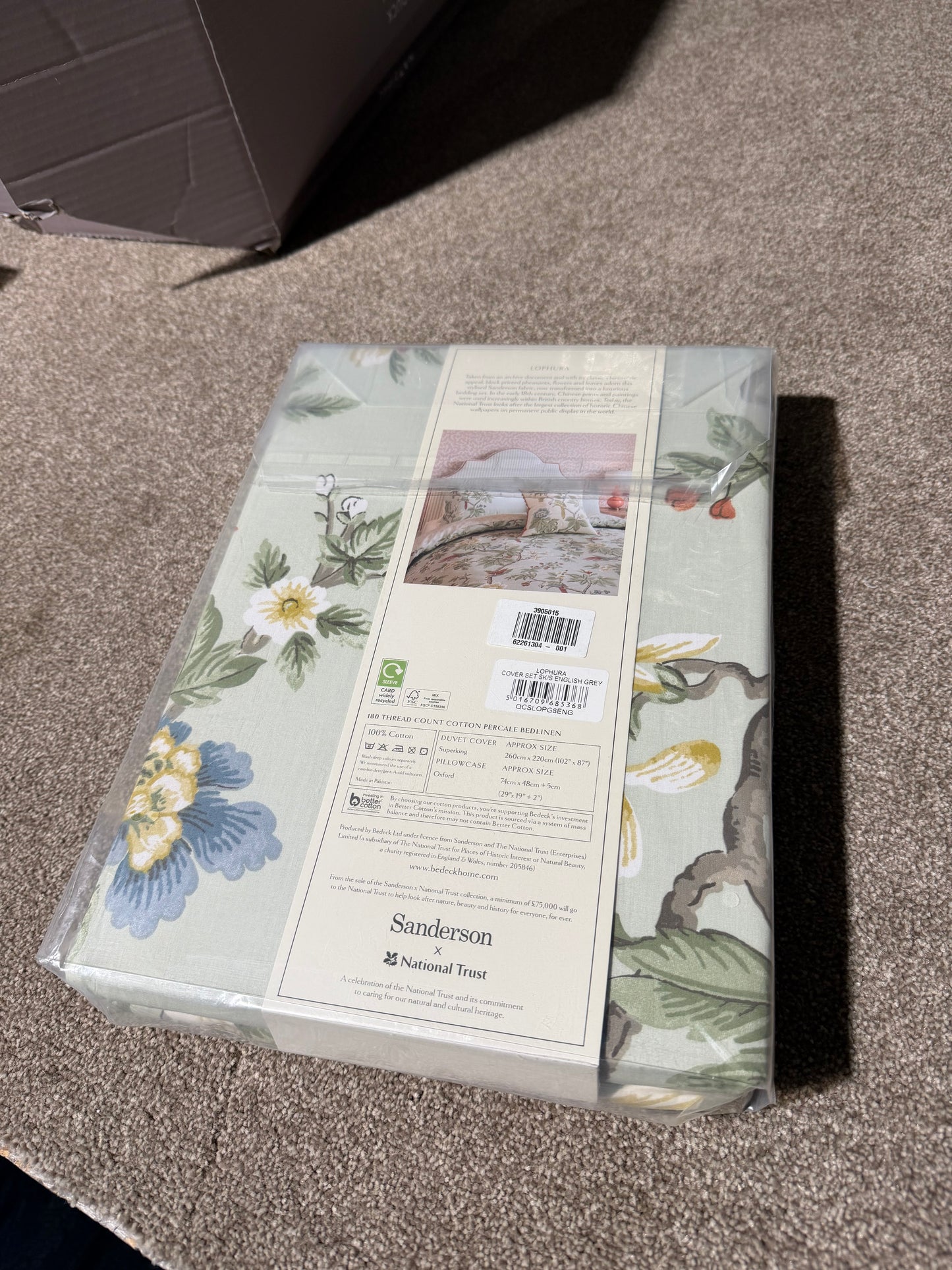 Sanderson x National Trust Lophura Super King Duvet Cover Set