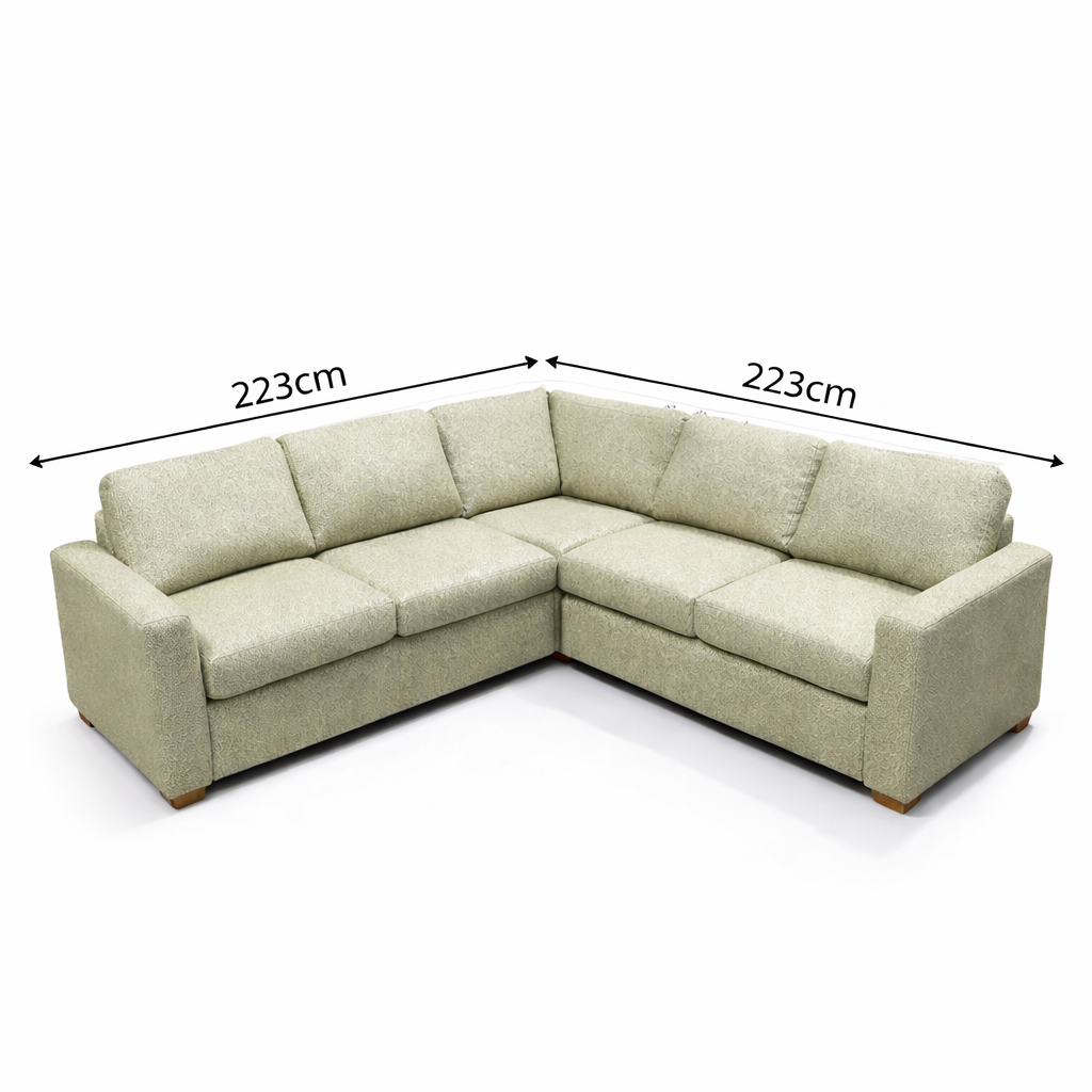 John Lewis Oliver Corner Sofa Light Leg Aquaclean Aston Green