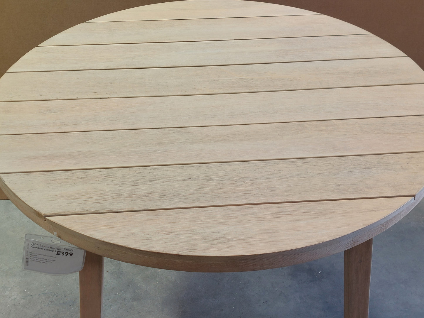 John Lewis Burford Round Garden Dining Table, 100cm Summer