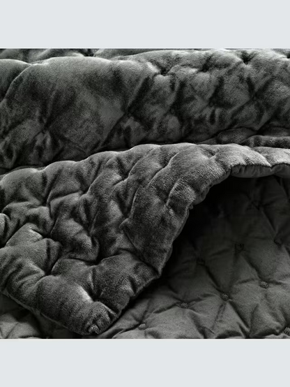 John Lewis Boutique Hotel Velvet Stitch Quilted Bedspread Steel