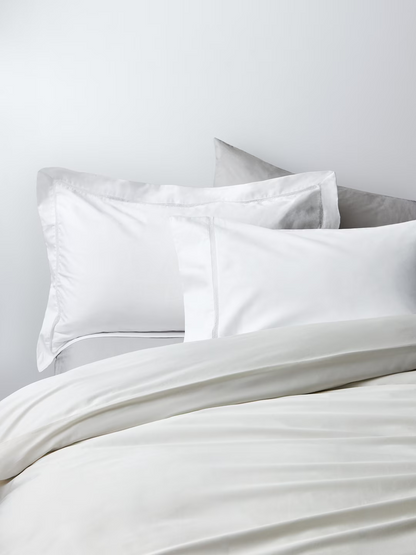 John Lewis Garda Egyptian Cotton Sateen Bedding, 400 Thread Count, White, Super King Duvet Cover