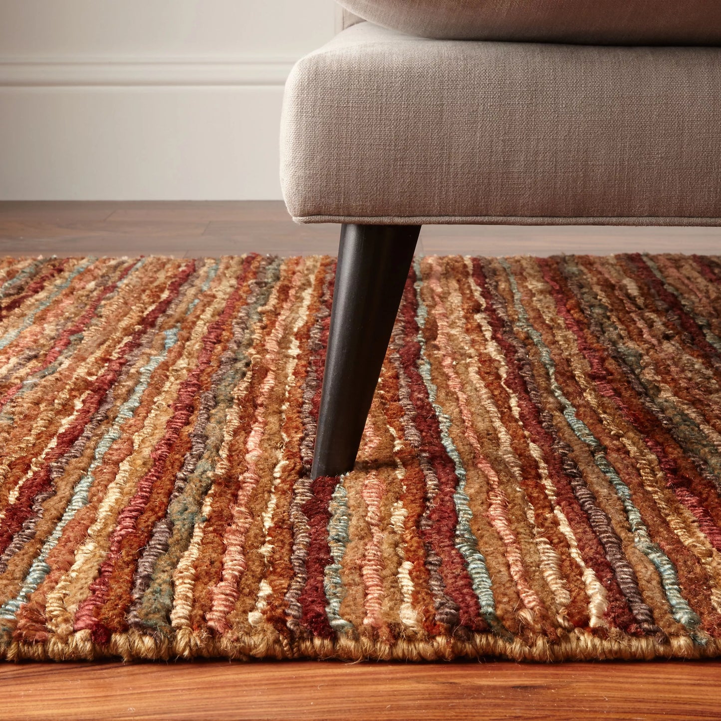 John Lewis Rustic Jute Stripe Rug, Multi, L300 x W200 cm