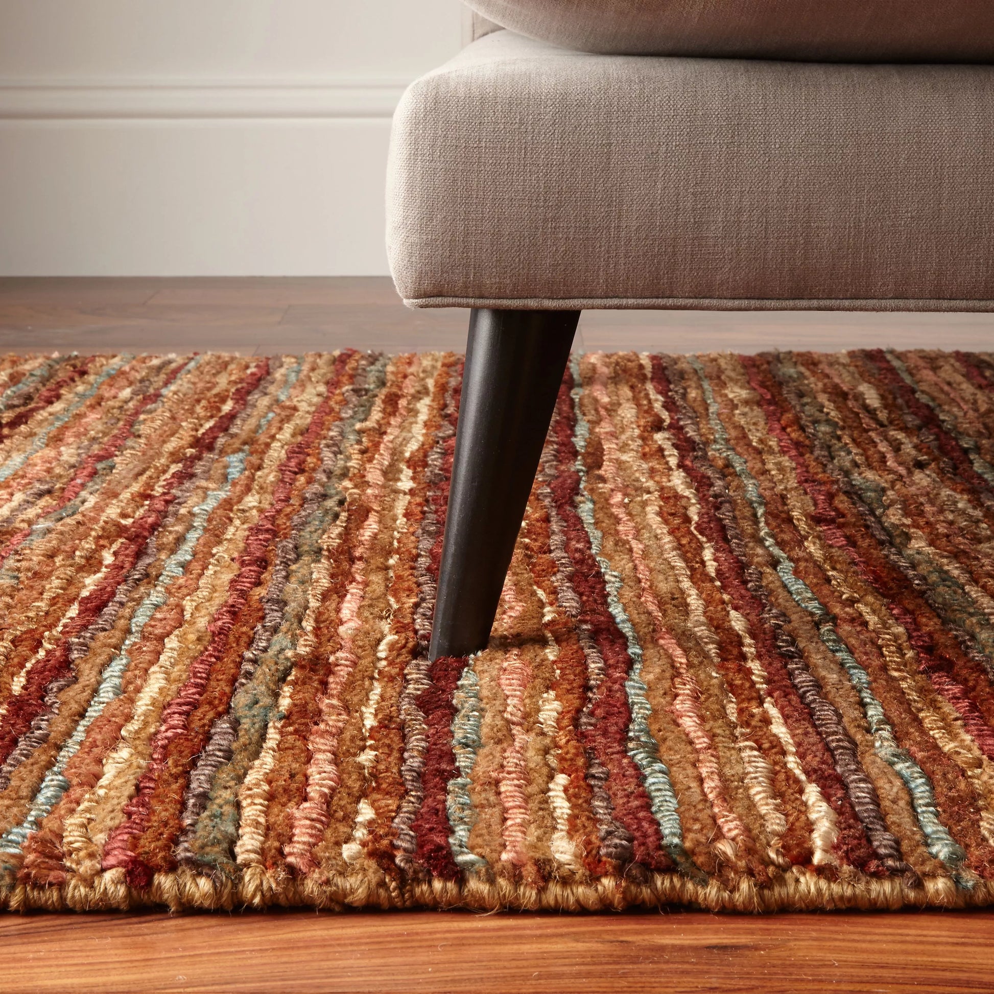 John Lewis Rustic Jute Stripe Rug, Multi, L300 x W200 cm