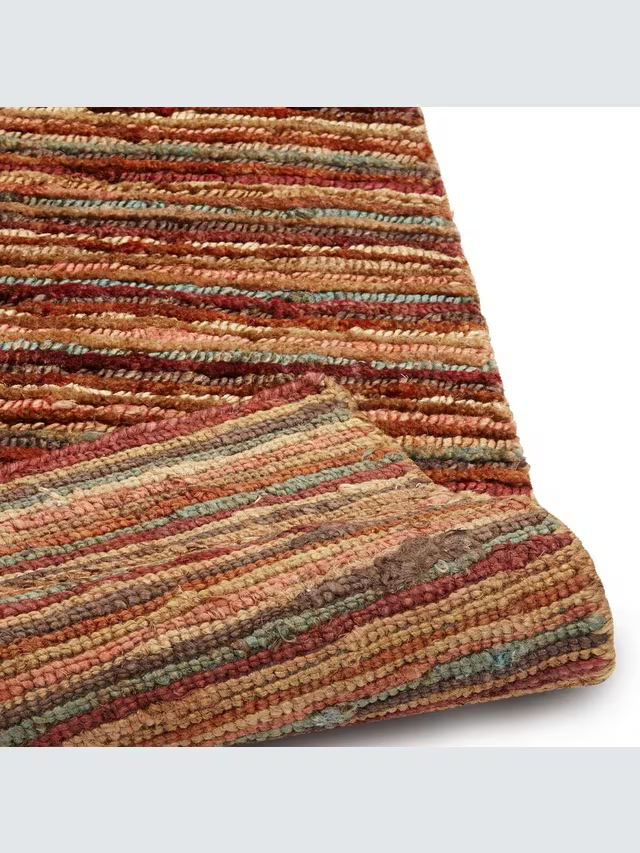 John Lewis Rustic Jute Stripe Rug, Multi, L300 x W200 cm