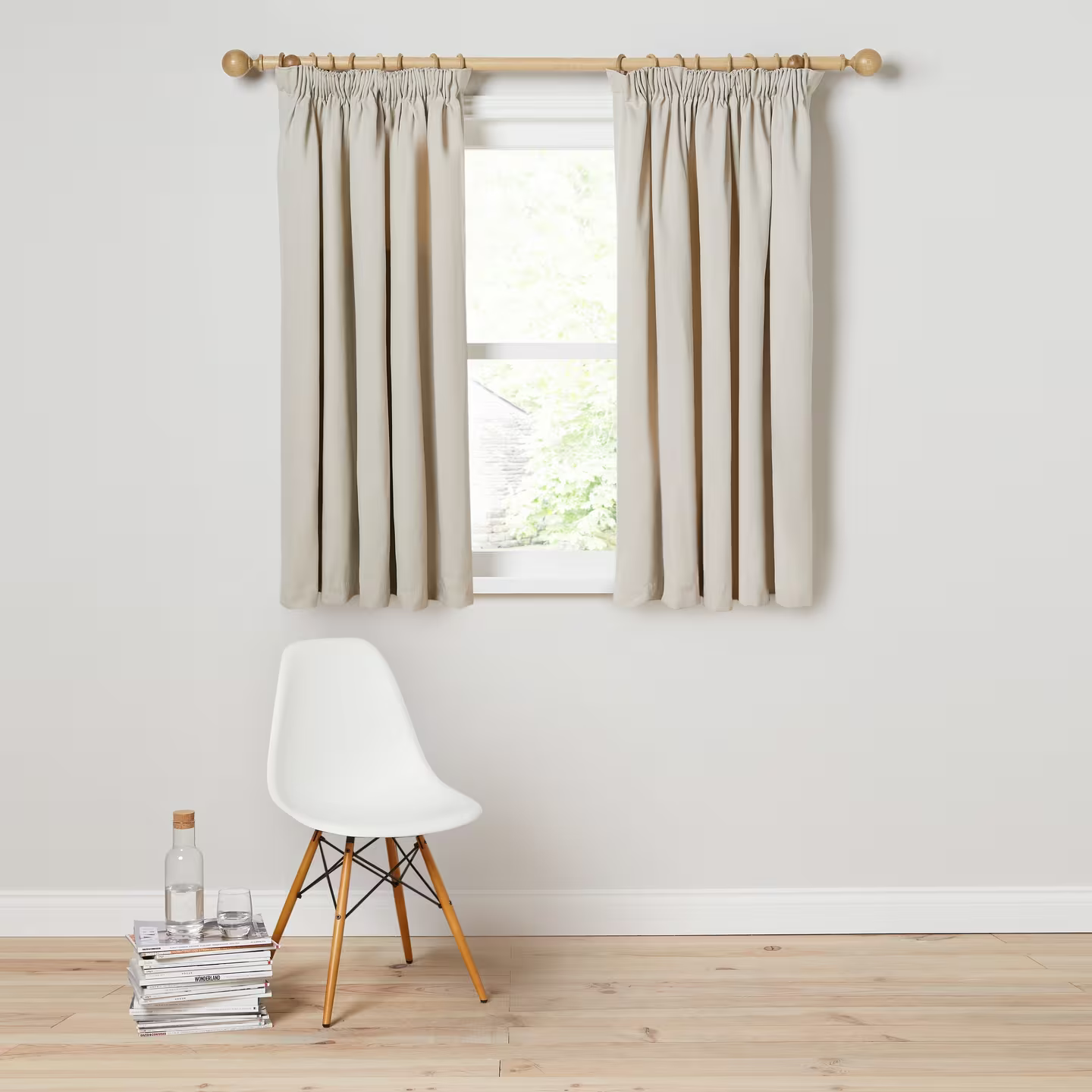 John Lewis Arlo Pair Lined Pencil Pleat Curtains, Putty, W228 x Drop 228cm