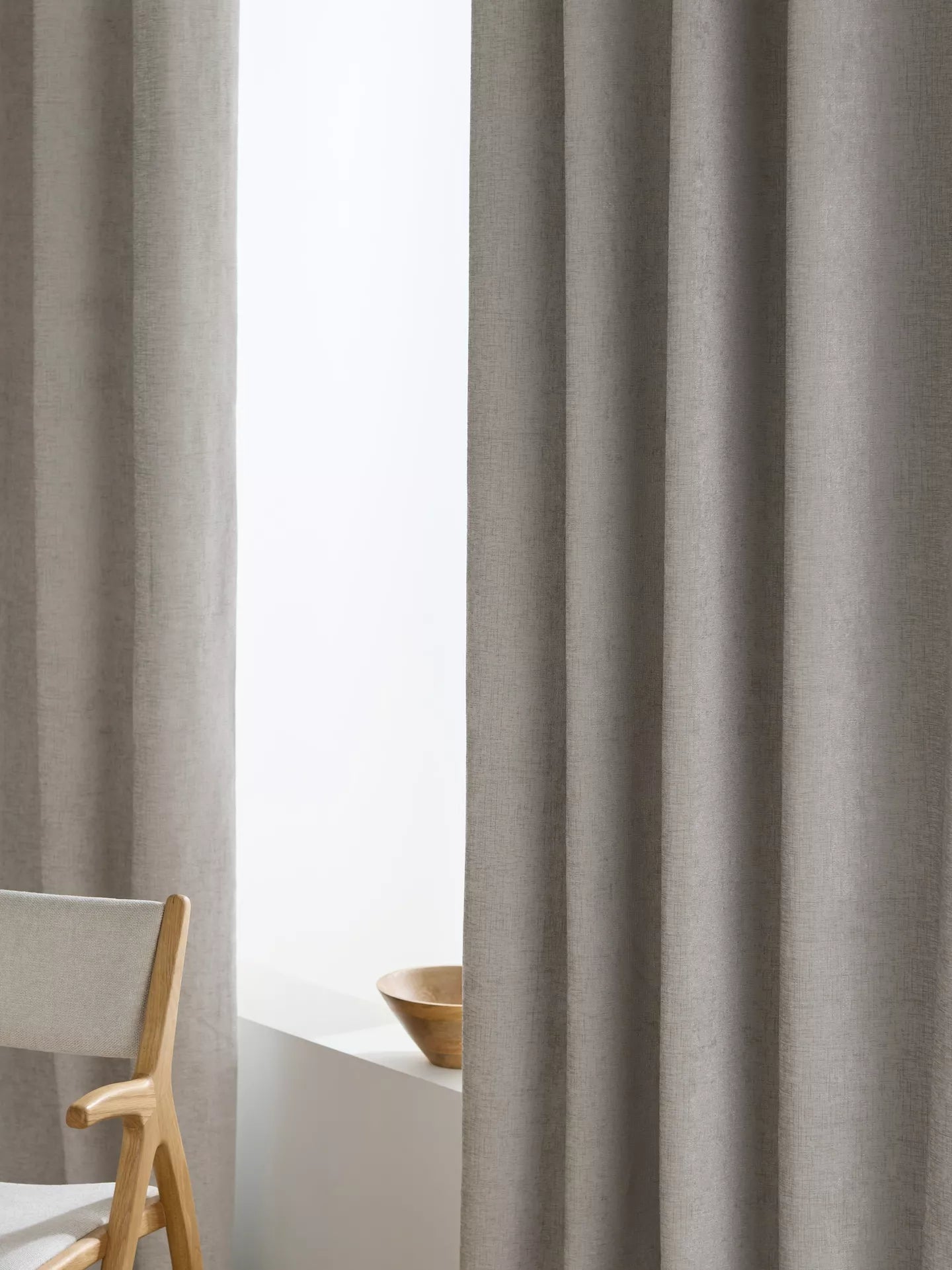 John Lewis Chenille Pair Blackout/Thermal Lined Eyelet Curtains, Flint W228 x Drop 228cm