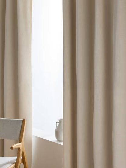 John Lewis Chenille Pair Blackout/Thermal Lined Eyelet Curtains, Oyster, W167 x Drop 228cm