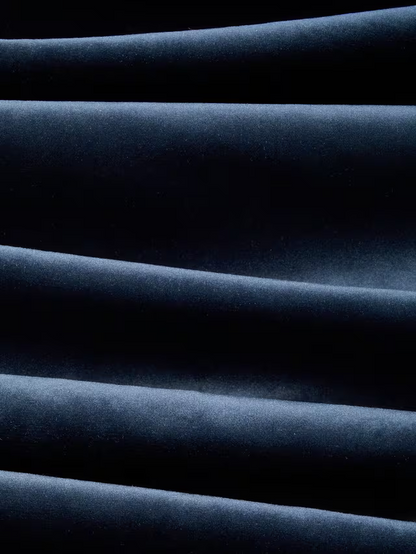 John Lewis Velvet Pair Lined Pencil Pleat Curtains, Navy, W228 x Drop 274cm