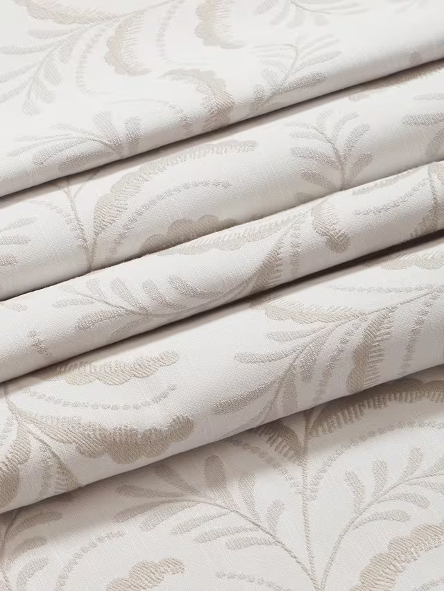 John Lewis Jouvene Weave Pair Blackout/Thermal Lined Eyelet Curtains, Natural, W167 x Drop 228cm
