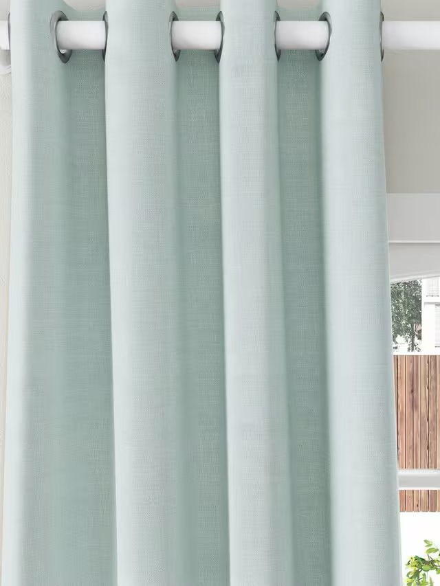 John Lewis Textured Weave Recycled Polyester Pair Blackout Lined Eyelet Curtains