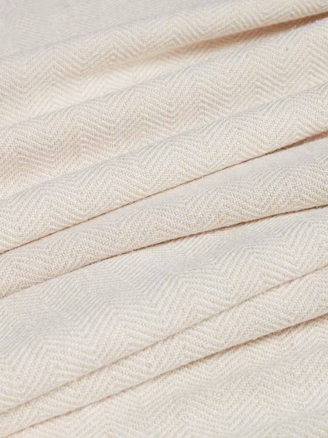 John Lewis Herringbone Weave Pair Lined Pencil Pleat Curtains, Marshmallow, W228 x Drop 274cm