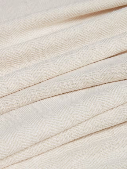 John Lewis Herringbone Weave Pair Lined Pencil Pleat Curtains, Marshmallow, W228 x Drop 274cm