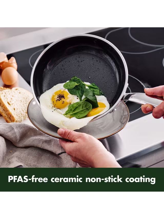 GreenPan Premiere Stainless Steel Ceramic Non-Stick Frying Pan, 30cm